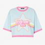 Balmain x Barbie Blue Cropped T-Shirt