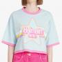 Balmain x Barbie Blue Cropped T-Shirt