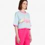 Balmain x Barbie Blue Cropped T-Shirt