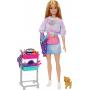 Barbie “Malibu” Stylist Doll & 14 Accessories Playset, Hair & Makeup theme With Puppy & Styling Cart