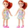 Barbie Chelsea Doll, Small Doll Wearing Removable Floral Dress With Red Hair & Blue Eyes