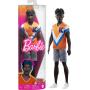 Barbie Fashionistas Ken Fashion Doll #203 With Twisted Black Hair, Orange Athletic Jersey, Shorts & White Sneakers