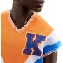 Barbie Fashionistas Ken Fashion Doll #203 With Twisted Black Hair, Orange Athletic Jersey, Shorts & White Sneakers