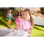 Barbie Doll With Surfboard And Puppy, Poseable Brunette Barbie Beach Doll