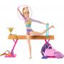 Barbie Gymnastics Playset With Blonde Fashion Doll, Balance Beam, 10+ Accessories & Flip Feature