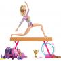 Barbie Gymnastics Playset With Blonde Fashion Doll, Balance Beam, 10+ Accessories & Flip Feature