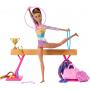 Barbie Gymnastics Playset With Blonde Fashion Doll, Balance Beam, 10+ Accessories & Flip Feature