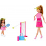 Barbie Stacie & Chelsea Tennis Playset with 2 Dolls & 5+ Accessories Including Net with Swinging Ball Feature & Sports Gear