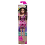 Barbie Fashion Doll With Straight Blonde Hair Wearing Removable Pink Dress & Shoes With Logo Print