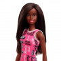 Barbie Fashion Doll With Straight Blonde Hair Wearing Removable Pink Dress & Shoes With Logo Print