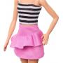 Barbie Fashionista Doll #213 with Striped Top and Pink Skirt