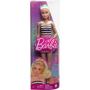 Barbie Fashionista Doll #213 with Striped Top and Pink Skirt