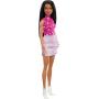 Barbie Fashionistas Doll #215 with Pink Star-Print Top and Iridescent Skirt