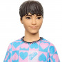 Barbie Fashionistas Ken Doll #219 with Pink and Blue Patterened Shirt  With Slender Body & Removable Outfit