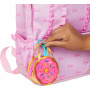 Barbie Premium Pink Doughnut Fashion Bag, Pink Dress, Orange Heels, and Accessories