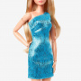 Barbie Looks #23 doll (with Ash Blonde Hair and Modern Y2K Fashion, Metallic Blue One-Shoulder Dress with Strappy Heels)