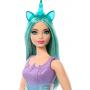 Barbie Unicorn Doll With Fantasy Hair, Ombre Outfits And Unicorn Accessories (Green Hair)