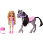 Barbie Chelsea Doll & Horse Toy Set, Includes Helmet Accessory, Doll Bends At Knees To “Ride” Pony