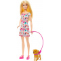 Barbie Doll With A Toy Pup And Dog in A Wheelchair, Plus Pet Accessories
