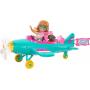 Barbie Chelsea Can Be… Plane Doll & Playset, 2-Seater AIrcraft With Spinning Propellor & 7 Accessories