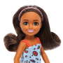 Barbie Chelsea Doll, Small Doll Wearing Removable Blue Dress With Brown Hair & Green Eyes