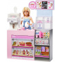 Barbie Coffee Shop Playset with Blonde Barista Doll & 12+ Accessories Including Coffee-Smoothie Maker, Food, Cups & More