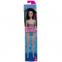 Beach Barbie Doll With Black Hair Wearing Tropical Blue Swimsuit