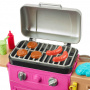 Barbie World Barbecue Grill Playset with 7 Dollhouse Accessories, Including a Grill with Working Lid and Food