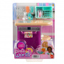 Barbie World Dishwasher Toy Set with 9 Dollhouse Kitchen Accessories Including Dishes, Drying Rack and More