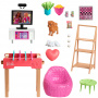 Barbie World Playroom Set with 19 Dollhouse Accessories, Including Furniture, Foosball Table and Pets