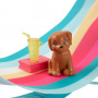 Barbie World Hammock Set with 7 Camping Accessories Including Swinging Hammock with Guitar and Puppy