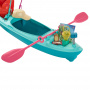 Barbie World Kayak and Surf Playset with 17 Camping Accessories, Including Kayak, Boat, Surfboard and More, Multicolor, 12.17 inches