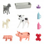 Barbie World 10-Piece Farm Playset Including 5 Farm Animals and Feeding Accessories