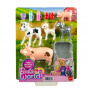 Barbie World 10-Piece Farm Playset Including 5 Farm Animals and Feeding Accessories