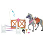 Barbie World Horse Stable Playset with Toy Horse, Jumping Horse and Accessories, 7 Piece Set