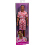 Barbie Fashionistas Ken Doll #235 with Braided Brown Hair, Wearing Coral Jumpsuit with Hawaiian Print and Green Sandals