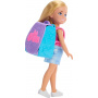 Barbie Family & Friends Cupcake Baking Backpack Blonde Chelsea Doll, Wearable Backpack with Baking Play Pieces