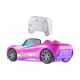 Hot Wheels Barbie Convertible Remote Control Car, pink remote-controlled toy car with capacity for two Barbie dolls, with opening trunk and sticker sheet to customize it