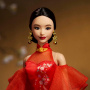 2025 Barbie Lunar New Year Doll Wearing Qipao Dress with Plum Blossom Prints & Golden Accessories, Signature Collection