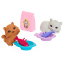 Barbie World Pet Paradise Kitty Playset With 9 Pieces Including 2 Cats, Food Accessories, & Toys