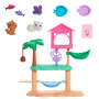 Barbie World Pet Paradise Kitty Playset With 9 Pieces Including 2 Cats, Food Accessories, & Toys