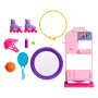 Barbie World Sport Rack Toy Playset With 9 Doll Accessories Including Trampoline, Tennis Racket, & Skates