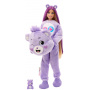 Barbie Cutie Reveal Care Bears Series Doll & Accessories in Cheer Bear Plush Costume, 10 Surprises