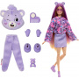 Barbie Cutie Reveal Care Bears Series Doll & Accessories in Cheer Bear Plush Costume, 10 Surprises