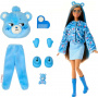 Barbie Cutie Reveal Care Bears Series Doll & Accessories in Cheer Bear Plush Costume, 10 Surprises