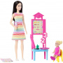 Barbie Teacher Doll with Fashion Doll with Printed Dress, 1 Toddler Doll, & Teaching Accessories