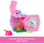 Barbie Chelsea Puppy Carrier Playset, Blonde Small Doll and Accessories, Dog Carrier with Puppy Themed Play Pieces