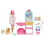 Barbie Quick Cast Vet Clinic Playset with Fashion Doll with Pink Hair, Clinic Furniture and Over 10 Accessories, Including Molds and Clay for Bandages