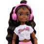 Brooklyn Barbie Dream Besties Articulated Skater Doll with Dark Brown Hair and 9 Music Themed Pieces