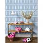 'Roman Holiday Grid' Wallpaper by Barbie™ - Denim